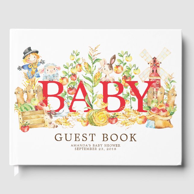Farmers Market Baby Shower Guest Book (Front)
