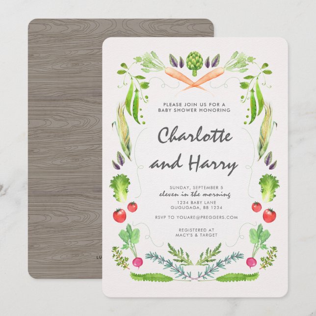 Farmers Market Baby Shower Invitation (Front/Back)