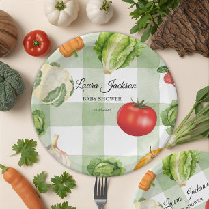 Farmers Market Baby Shower Invitation Paper Plate