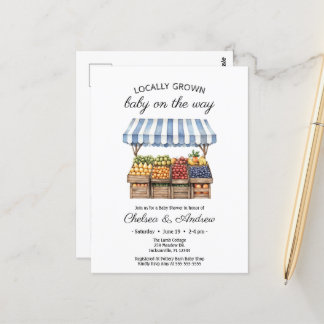 Farmers Market Baby Shower Locally Grown Baby Postcard