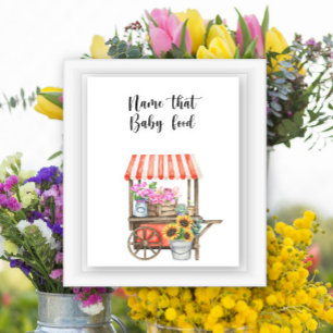 farmers market baby shower - name that baby food poster