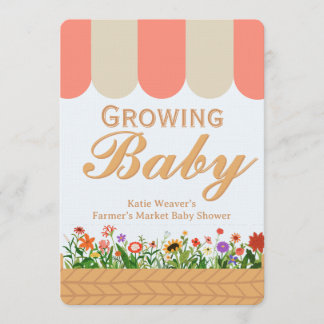 Farmers Market Baby Shower - Pink  Invitation