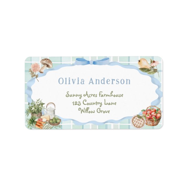Farmers Market Baby Shower Return Address Label (Front)
