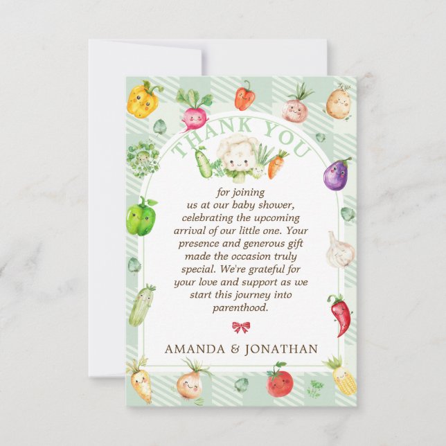 Farmers Market Baby Shower Thank You Card (Front)