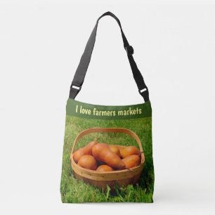 Farmers market bag, your own words, green crossbody bag