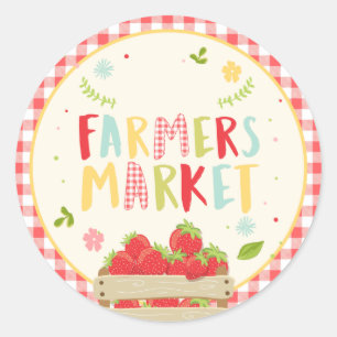 Farmers market birthday Strawberries Favour Tags