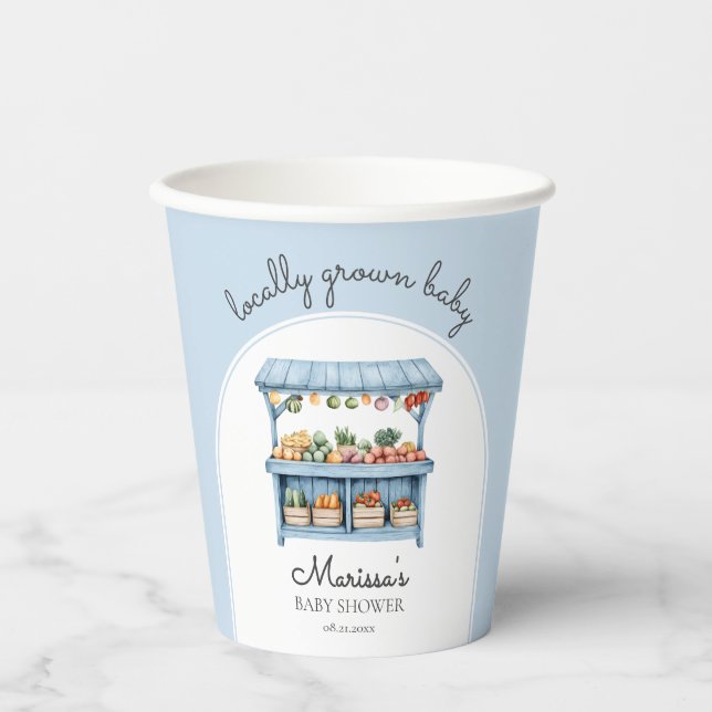 Farmers Market Boy Baby Shower Paper Cups (Front)