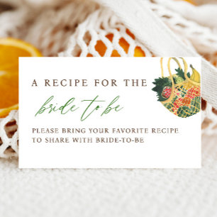 Farmers Market Bridal Shower Share A Recipe Enclosure Card