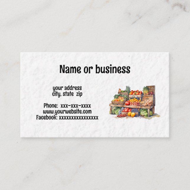 Farmers market business card (Front)