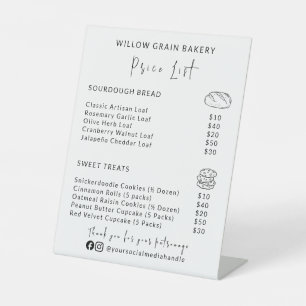 Farmers Market Business Menu Pricing Price List Pedestal Sign
