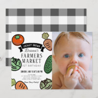 Farmers Market Chic White 1st Birthday Photo