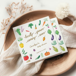 Farmers Market Colourful Vegetable Baby Shower Napkin