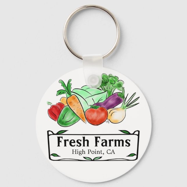 Farmers Market Custom Keychain (Front)