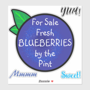 Farmers Market Customizable Text Blueberry Sign / 