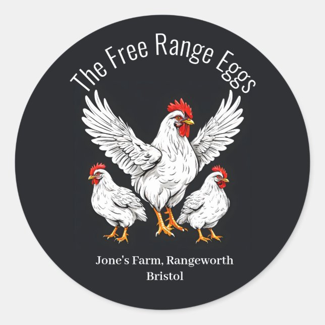 farmers market egg box Label  free range (Front)