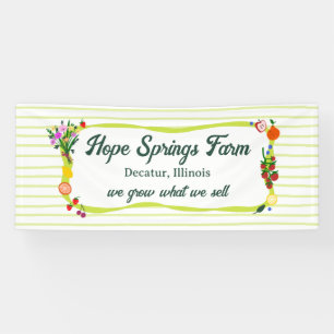Farmers Market Farm Stand Hand-drawn CUSTOM Banner
