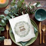 Farmer's Market Farm Stand Welcome Bridal Shower Favour Bag<br><div class="desc">Beautiful forest and sage green eucalyptus and boutique "She's Fresh Off the Market" Farmer's Market Bridal Shower design.  Rustic aged-look front background combined with the greenery laden wood stand and the surrounding overhanging eucalyptus is reminiscent of an open air Italian or country marketplace.</div>