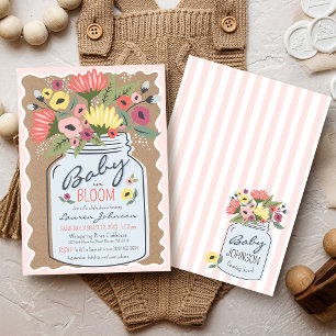 Farmers Market Floral Baby in Bloom Girl Shower Invitation