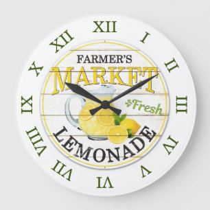 Farmers Market Fresh Lemonade wall Clock