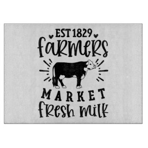 Farmers Market Fresh Milk Cutting Board