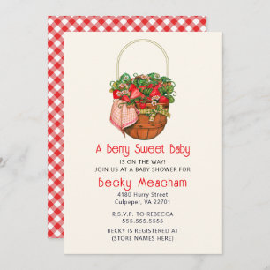 Farmers Market, Fruit Cottagecore, Strawberry Invitation