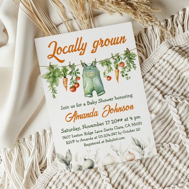 Farmer's Market Garden Locally Grown Baby Shower Invitation (Creator Uploaded)