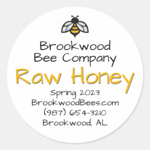 Farmer's Market Homestyle Honey Label with Bee    
