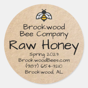 Farmer's Market Homestyle Honey Label with Bee    