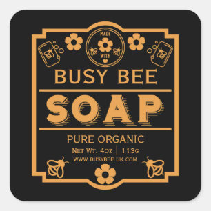 Farmers Market Honey Soap Square Sticker