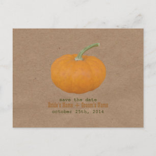 Farmers Market Inspired Save The Date Pumpkin Announcement Postcard