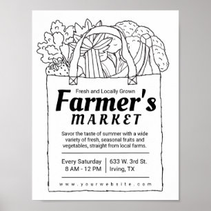Farmers Market Invitations Farmers Market Art Colo Poster