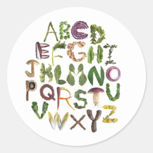 Farmers Market Kids Thank you Alphabet Classic Round Sticker