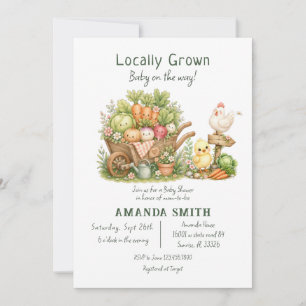 Farmers Market Locally Grown Animal Baby Shower Invitation