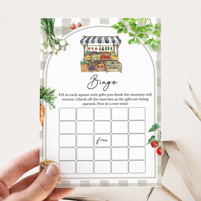 Farmers Market Locally Grown Baby Bingo Game (Farmers Market Baby Shower Bingo Game)