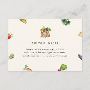 Farmers Market Locally Grown Baby Shower Custom Enclosure Card