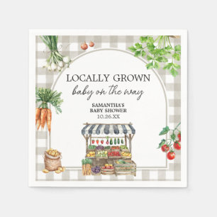 Farmers Market Locally Grown Baby Shower Napkin