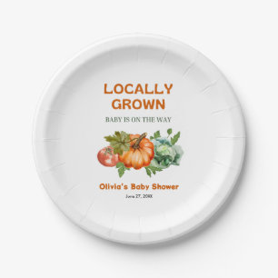 Farmers Market Locally Grown Baby Shower Paper Plate
