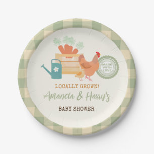 Farmer's market Locally grown baby shower Plate