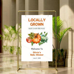 Farmers Market Locally Grown Baby Shower Welcome  Poster