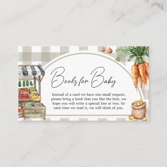 Farmers Market Locally Grown Books for Baby Enclosure Card (Front)