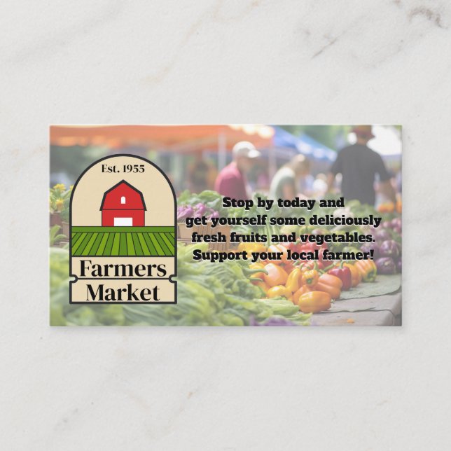 Farmers Market Logo | Produce Business Card (Front)