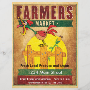 Farmers Market Morning Rooster Flyer