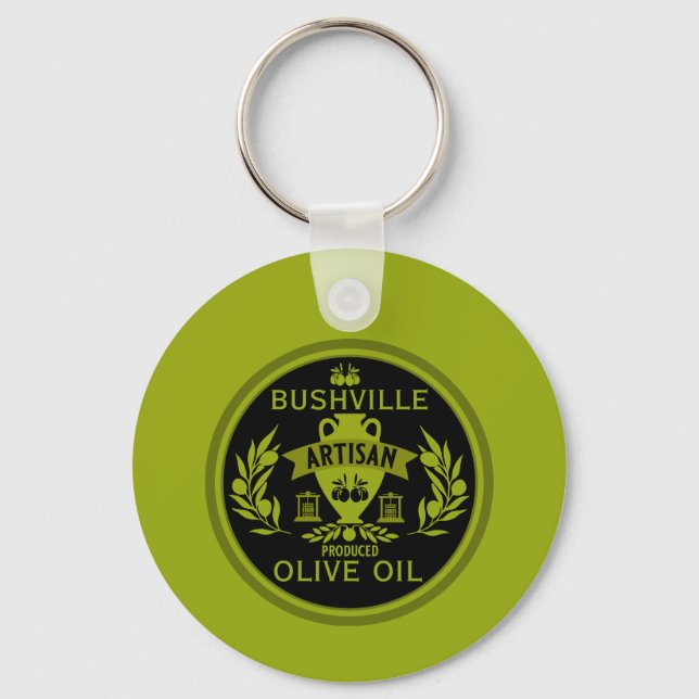 Farmers Market Olive Oil Keychain (Front)