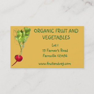Farmer's Market organic vegetables agriculture Business Card