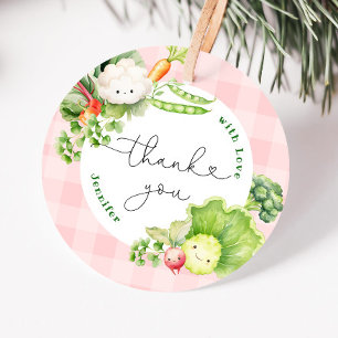  Farmers market Pink girl birthday thank you Favour Tags