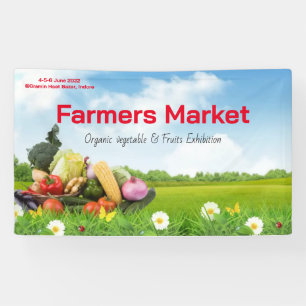 Farmers Market produce watercolor farm fresh small Banner