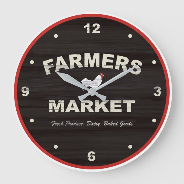 Farmers Market Rustic Kitchen Clock (Front)