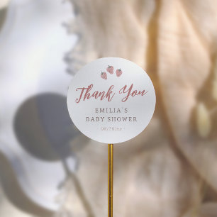 Farmer's Market Starwberries Baby Shower Thank You Classic Round Sticker