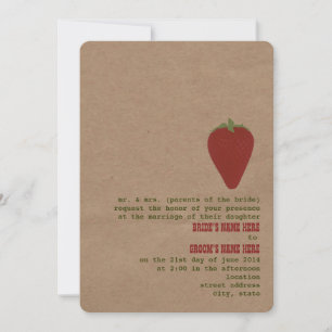 Farmer's Market Theme Wedding Invite   Strawberry