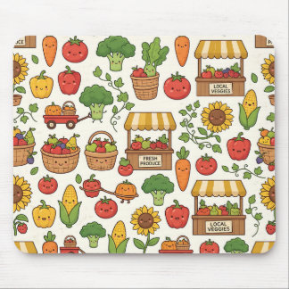 Farmers Market Vegetable Basket Mousepad